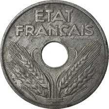Moeda, França, État français, 20 Centimes, 1942, Paris, AU(55-58), Zinco