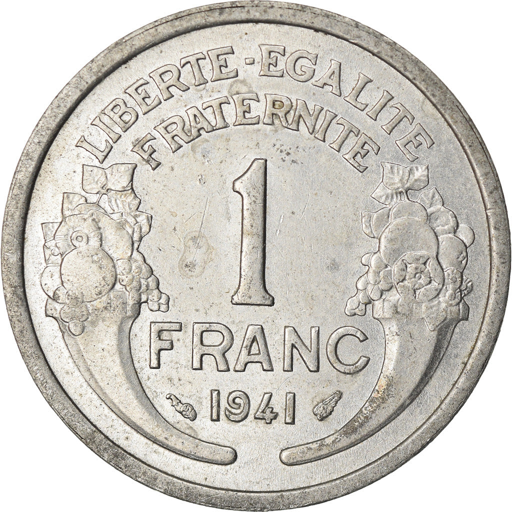 Coin, France, Morlon, Franc, 1941, Paris, EF(40-45), Aluminum, KM:885a.1