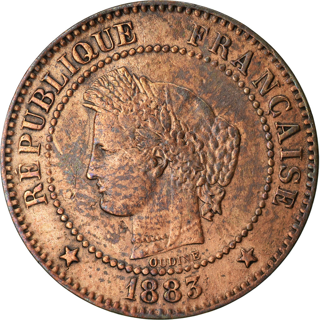 Moneta, Francja, Cérès, 2 Centimes, 1883, Paris, faisceau, EF(40-45), Bronze
