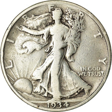 Coin, United States, Walking Liberty Half Dollar, Half Dollar, 1934, U.S. Mint