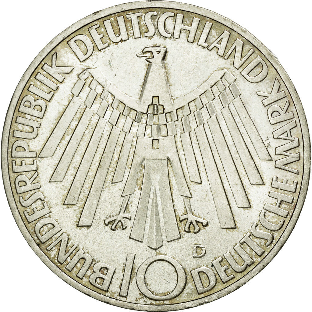 Coin, GERMANY - FEDERAL REPUBLIC, 10 Mark, 1972, Munich, MS(60-62), Silver