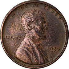Coin, United States, Lincoln Cent, Cent, 1934, U.S. Mint, Philadelphia
