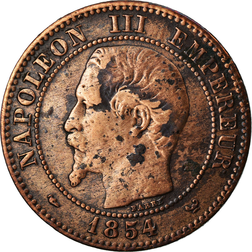 Moneda, Francia, Napoleon III, Napoléon III, 2 Centimes, 1854, Lille, BC+