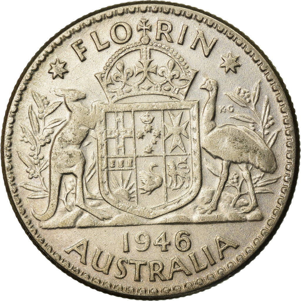 Coin, Australia, George VI, Florin, 1946, Melbourne, EF(40-45), Silver, KM:40a