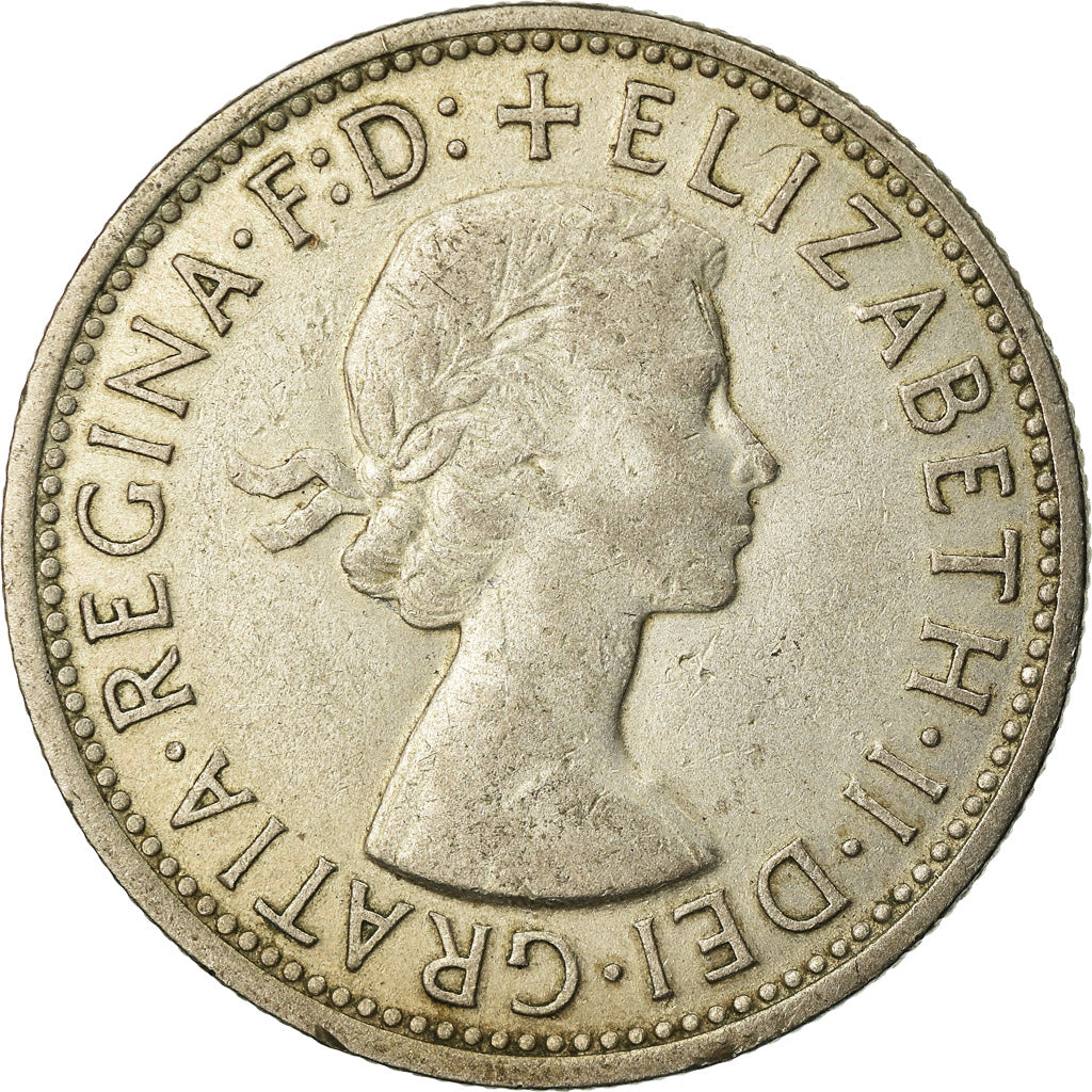Coin, Australia, Elizabeth II, Florin, 1954, Melbourne, EF(40-45), Silver, KM:55