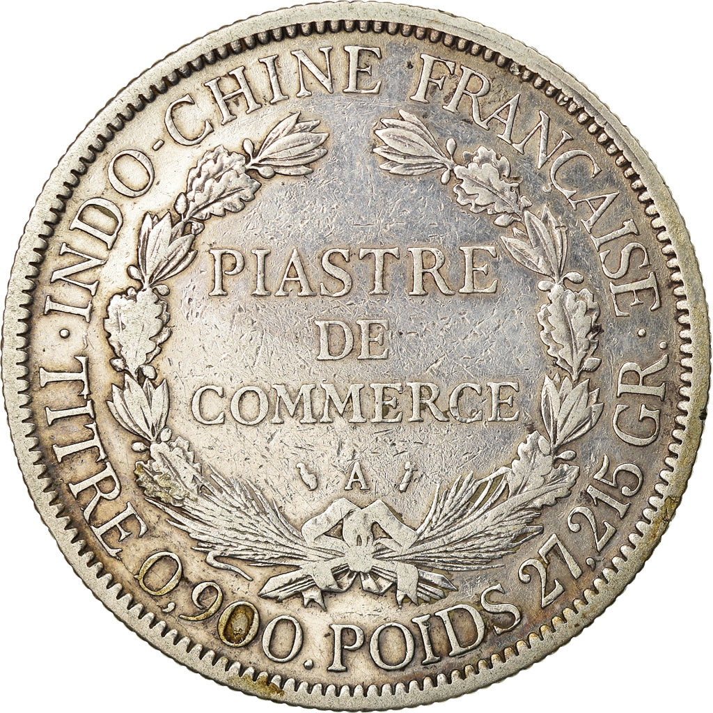 Coin, FRENCH INDO-CHINA, Piastre, 1887, Paris, VF(30-35), Silver, KM:5