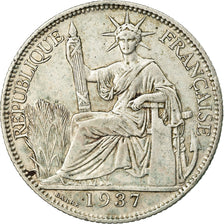 Coin, FRENCH INDO-CHINA, 20 Cents, 1937, Paris, EF(40-45), Silver, KM:17.2