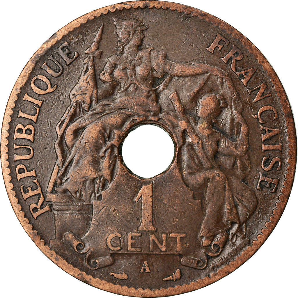 Coin, FRENCH INDO-CHINA, Cent, 1899, Paris, VF(30-35), Bronze, KM:8, Lecompte:54