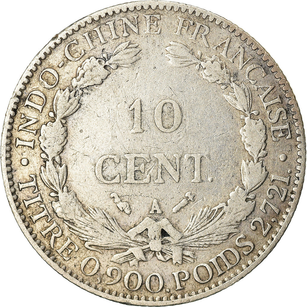 Coin, FRENCH INDO-CHINA, 10 Cents, 1885, Paris, VF(20-25), Silver, KM:2