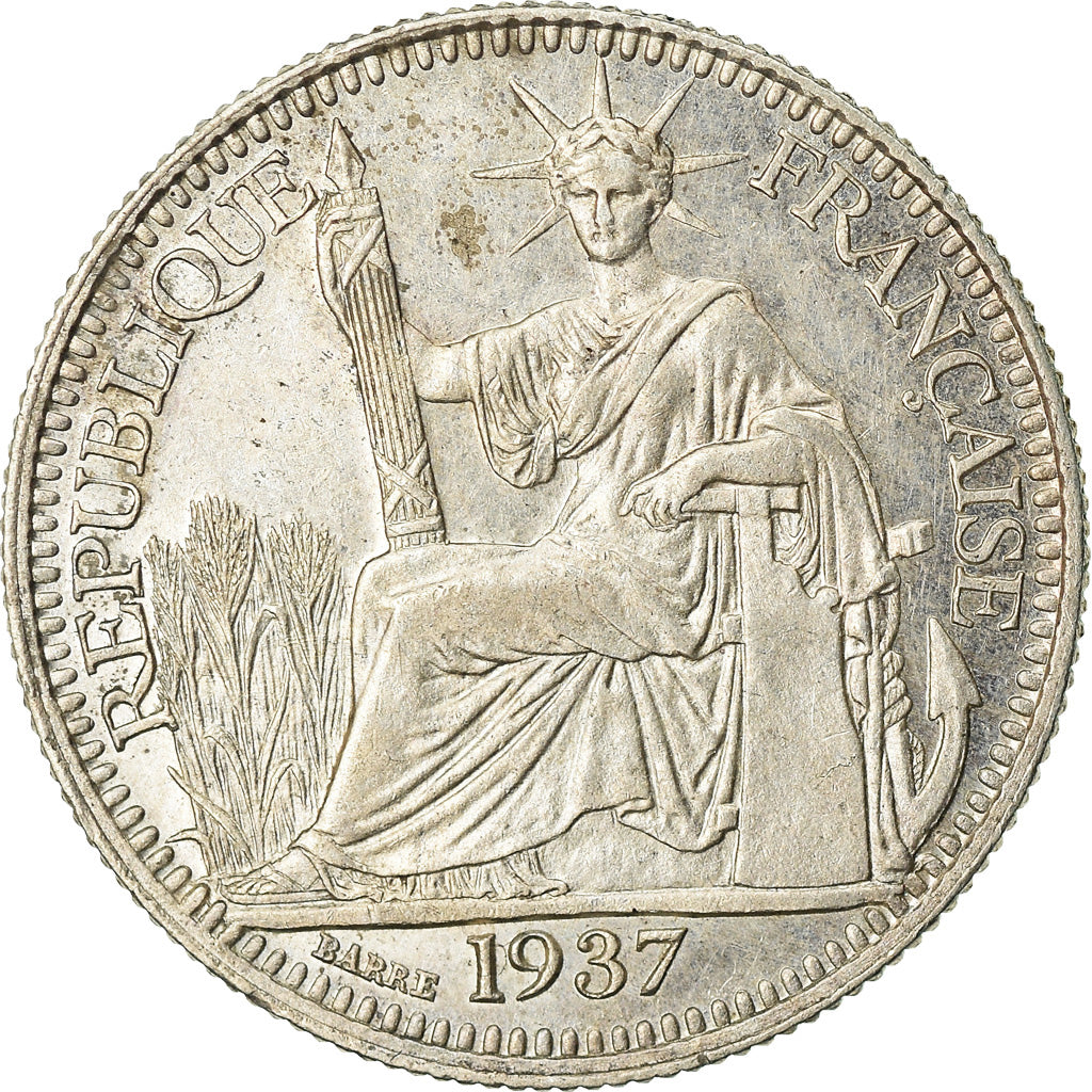 Moneta, INDOCINA FRANCESE, 10 Cents, 1937, Paris, BB+, Argento, KM:16.2