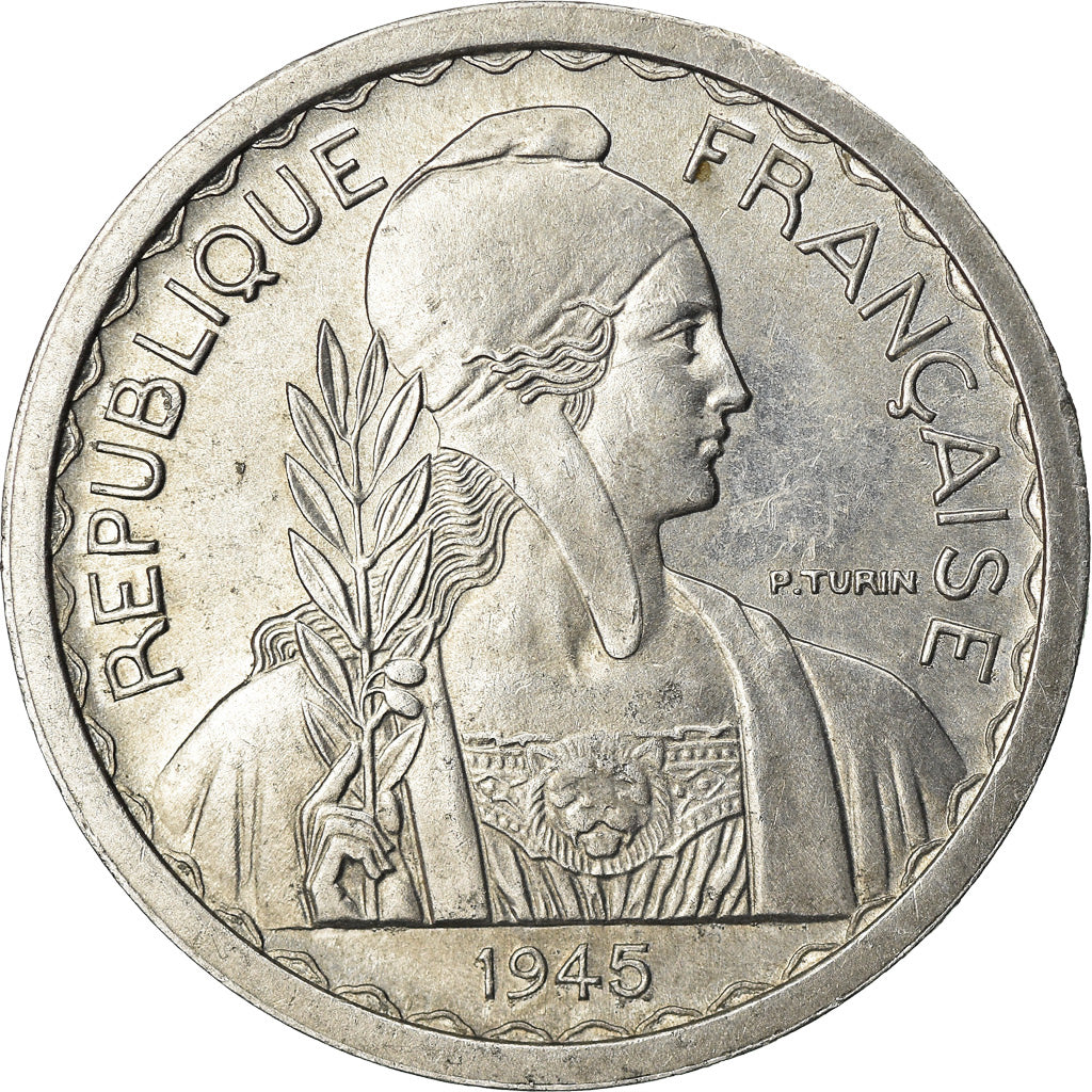 Moneta, FRANCUSKIE INDOCHINY, 10 Cents, 1945, Beaumont - Le Roger, AU(50-53)