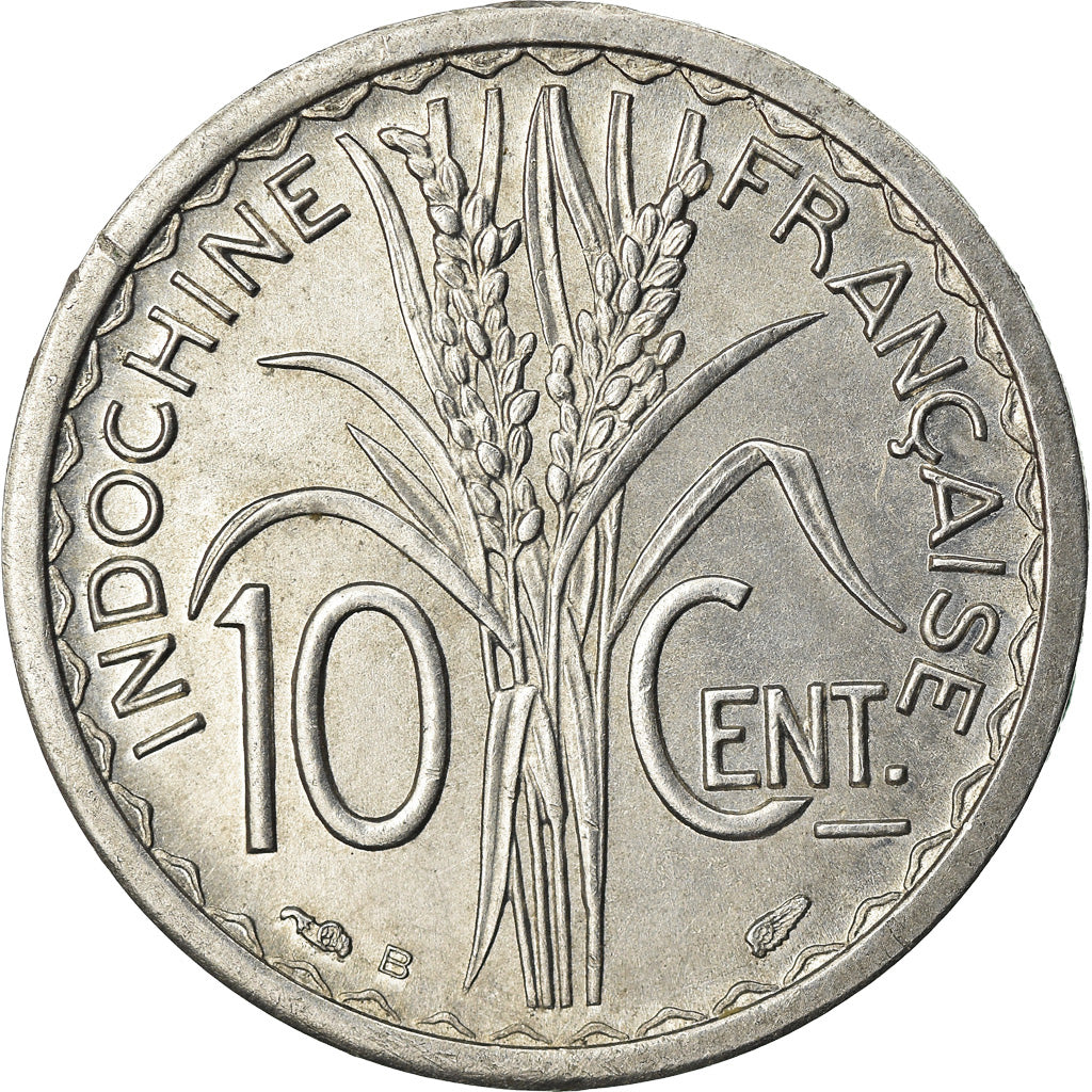 Moneta, FRANCUSKIE INDOCHINY, 10 Cents, 1945, Beaumont - Le Roger, AU(50-53)
