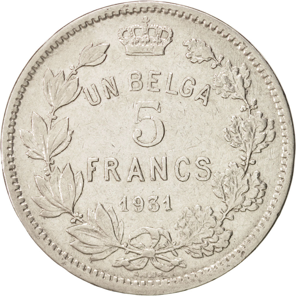 Belgium, 5 Francs, 5 Frank, 1931, , EF(40-45), Nickel, KM:97.1