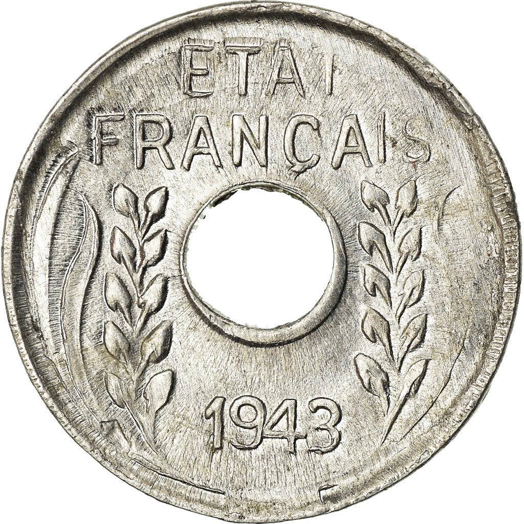 Moneta, FRANCUSKIE INDOCHINY, Cent, 1943, AU(55-58), Aluminium, KM:26