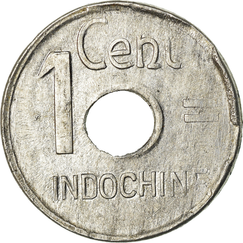 Moneta, FRANCUSKIE INDOCHINY, Cent, 1943, AU(55-58), Aluminium, KM:26