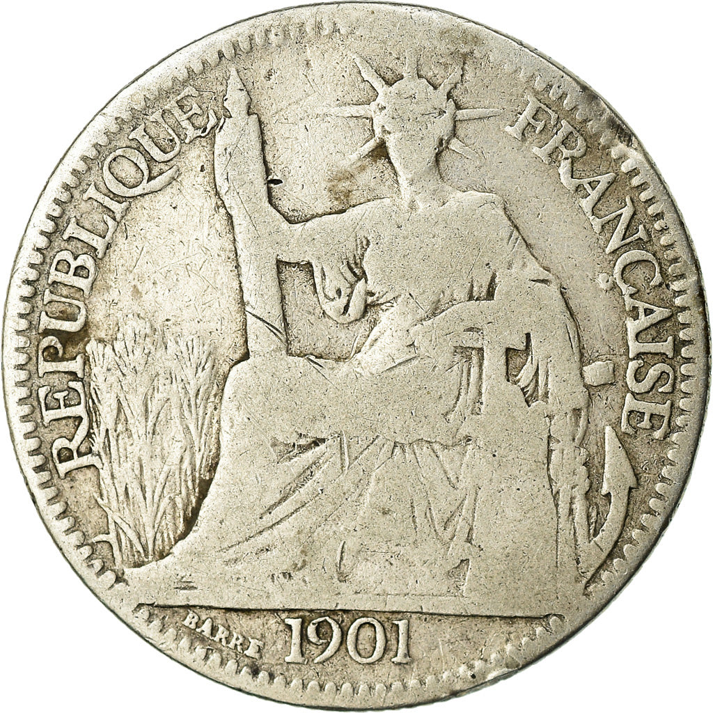 Münze, FRENCH INDO-CHINA, 10 Cents, 1901, Paris, SGE+, Silber, KM:9