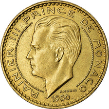 Münze, Monaco, Rainier III, 20 Francs, Vingt, 1950, VZ, Aluminum-Bronze