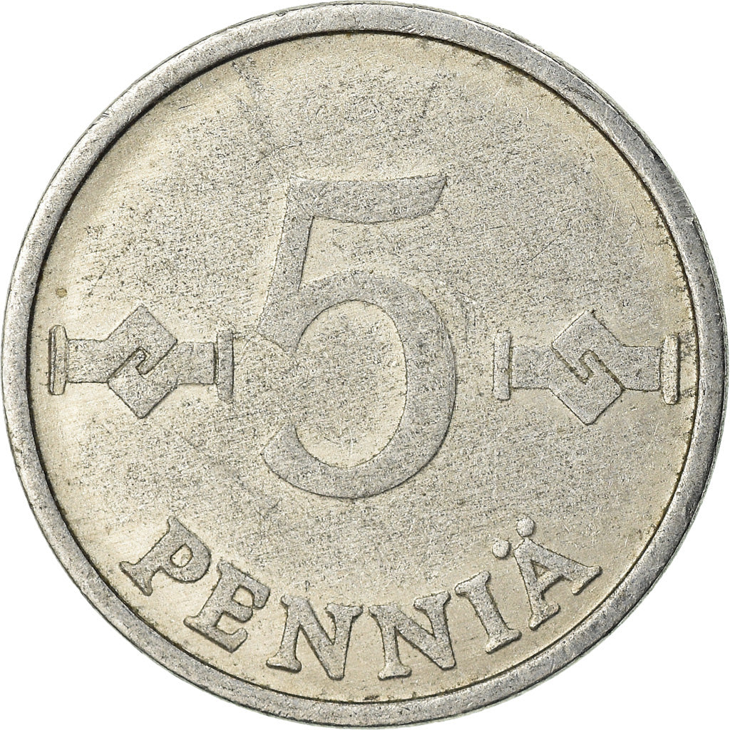 Munten, Finland, 5 Pennia, 1977, ZF, Aluminium, KM:45a