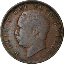 Coin, Portugal, Luiz I, 10 Reis, 1886, VF(30-35), Bronze, KM:526