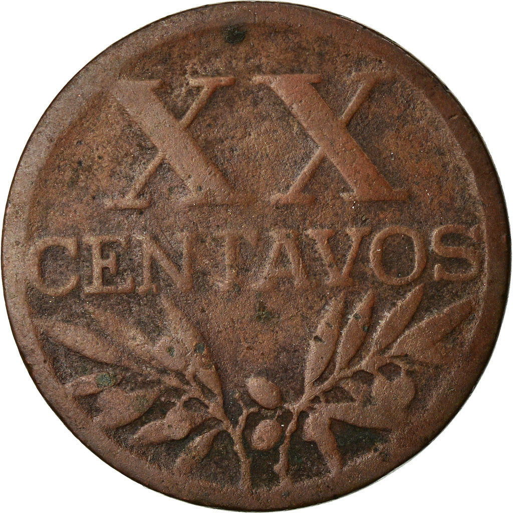 Coin, Portugal, 20 Centavos, 1942, VF(20-25), Bronze, KM:584