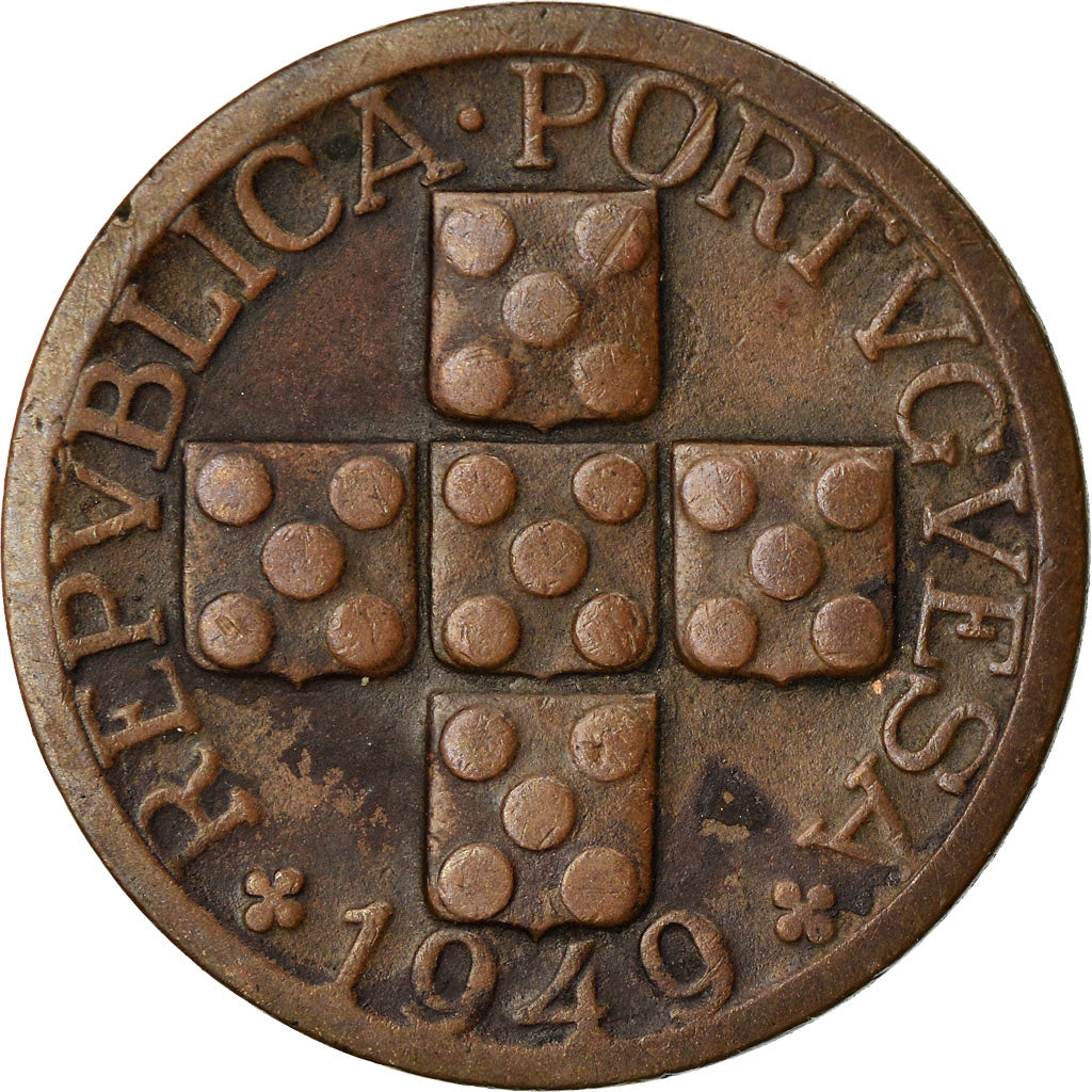 Münze, Portugal, 20 Centavos, 1949, S+, Bronze, KM:584