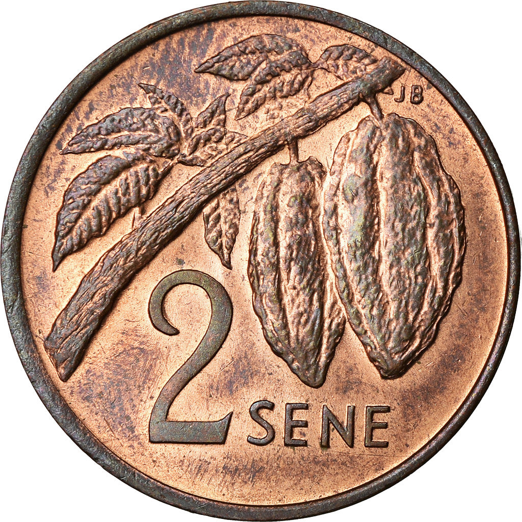 Coin, Samoa, 2 Sene, 1974, EF(40-45), Bronze, KM:13