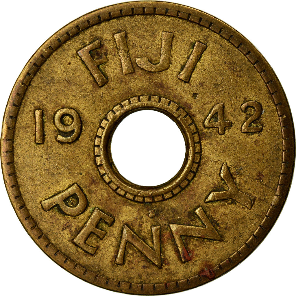Moneta, Figi, George VI, Penny, 1942, BB, Ottone, KM:7a