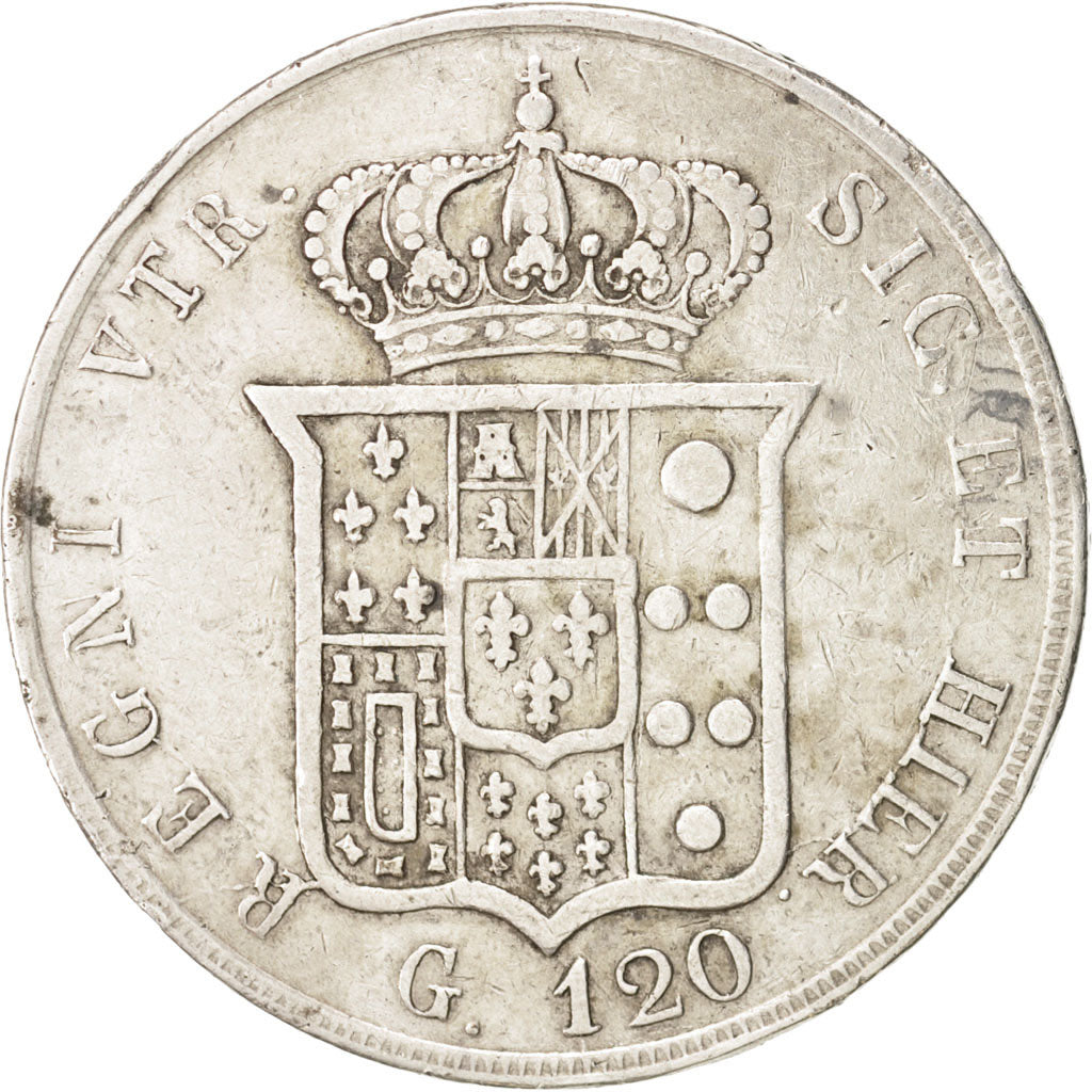 ITALIAN STATES, NAPLES, Ferdinando II, 120 Grana, 1856, , EF(40...