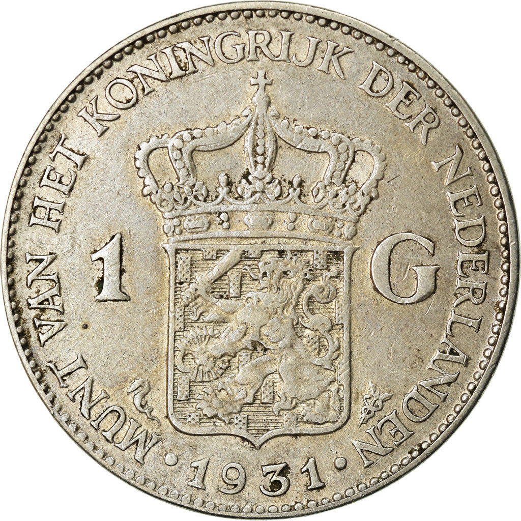 Moneta, Paesi Bassi, Wilhelmina I, Gulden, 1931, MB+, Argento, KM:161.1