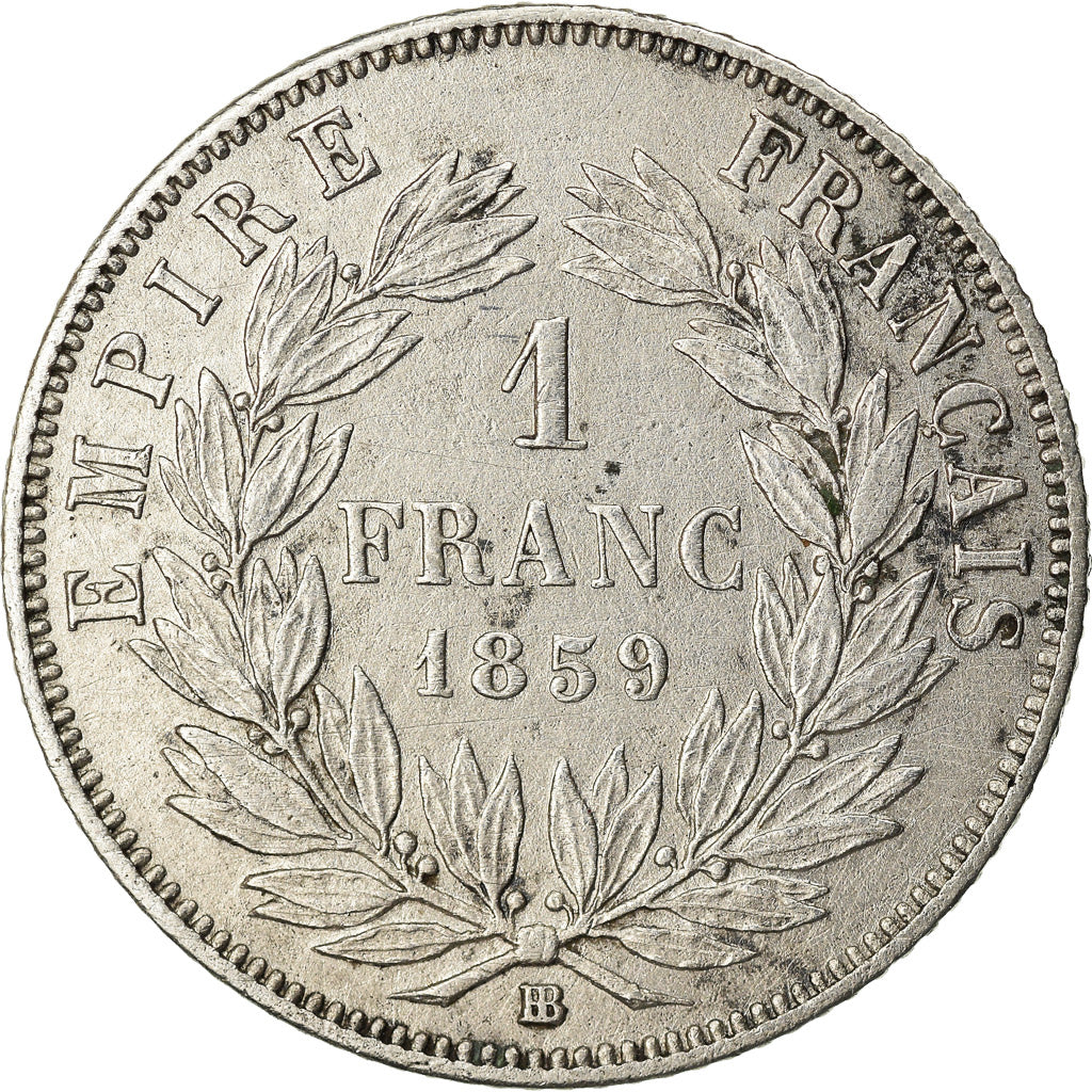 Moneta, Francja, Napoleon III, Napoléon III, Franc, 1859, Strasbourg
