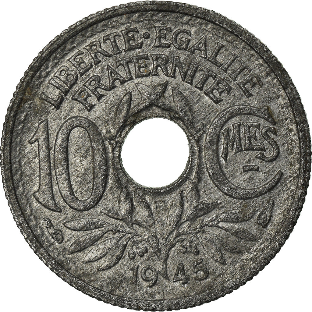 Coin, France, Lindauer, 10 Centimes, 1945, Beaumont - Le Roger, EF(40-45), Zinc