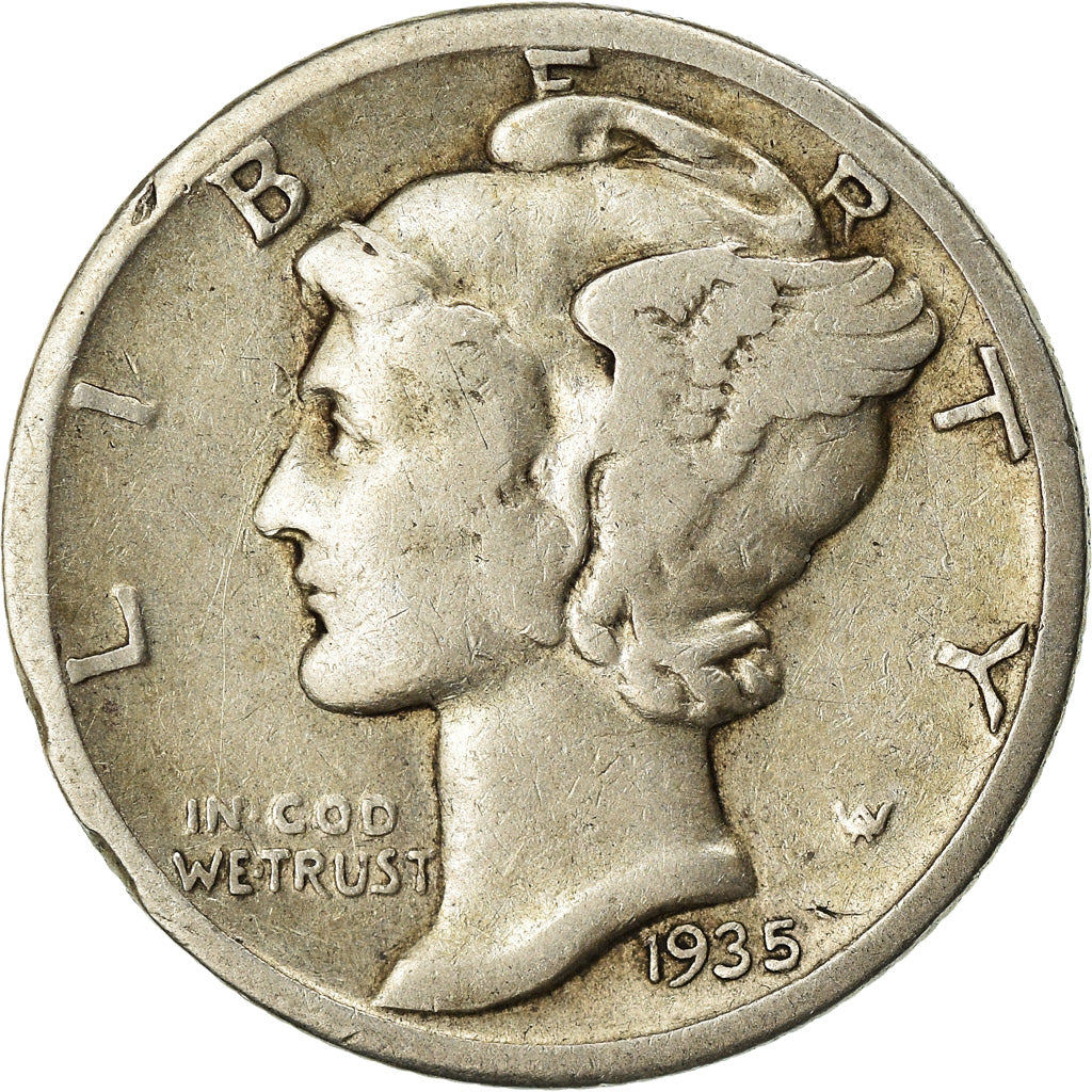 Coin, United States, Dime, 1935, San Francisco, VF(30-35), Silver