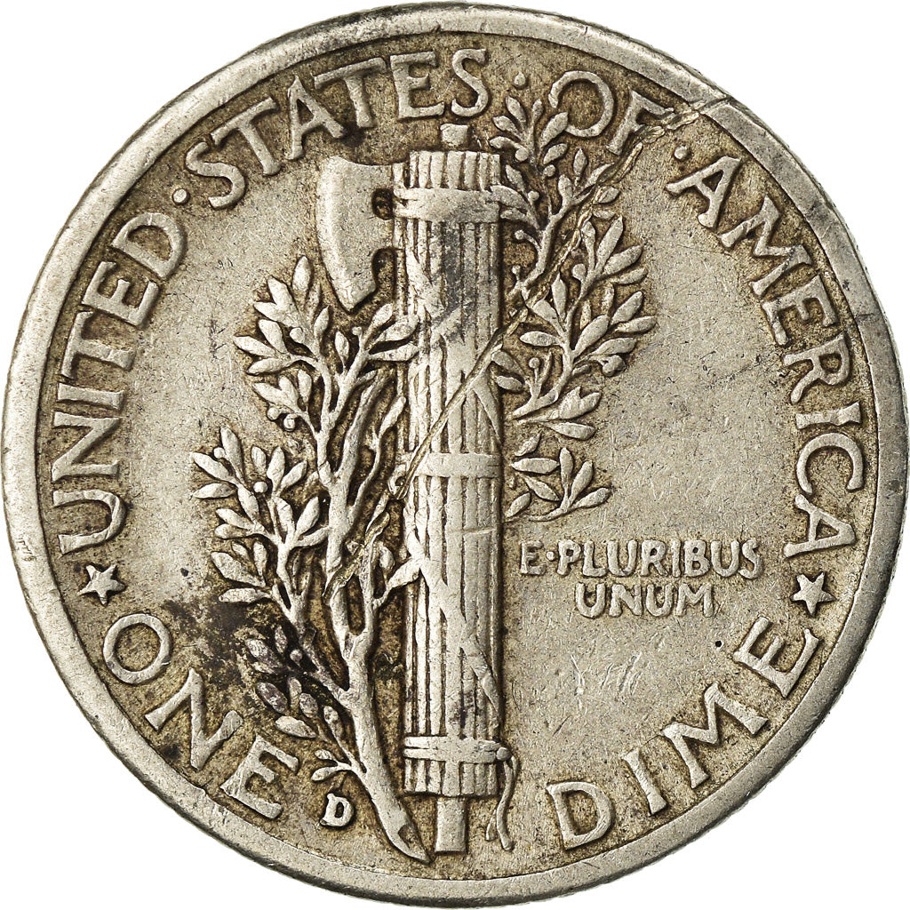 Coin, United States, Mercury Dime, Dime, 1943, U.S. Mint, Denver, EF(40-45)