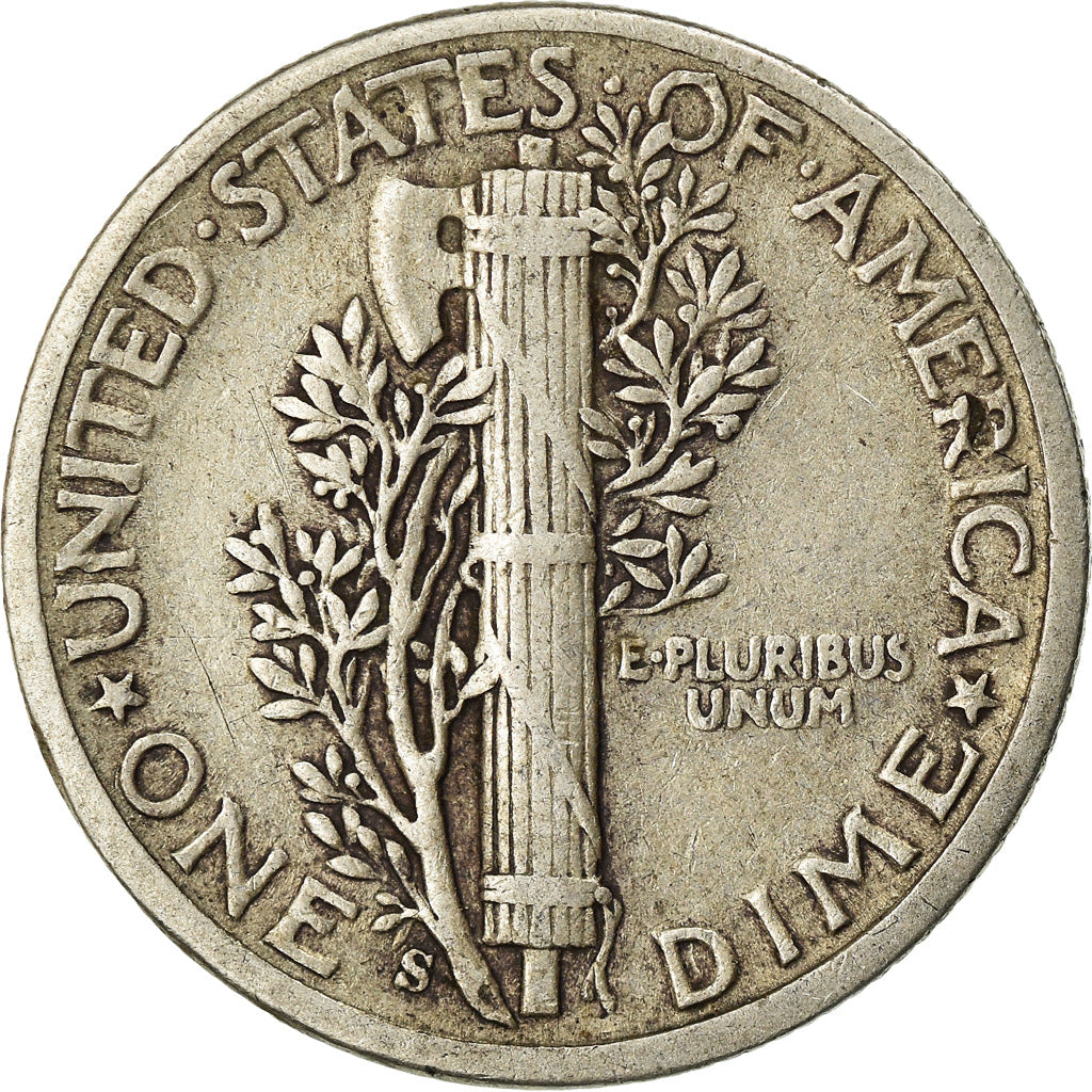 Coin, United States, Mercury Dime, Dime, 1944, U.S. Mint, San Francisco