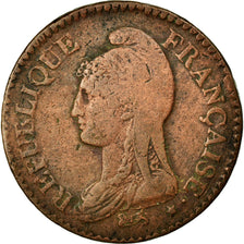 Moneta, Francia, Dupré, Decime, 1799, Paris, MB+, Bronzo, KM:644.1, Gadoury:187