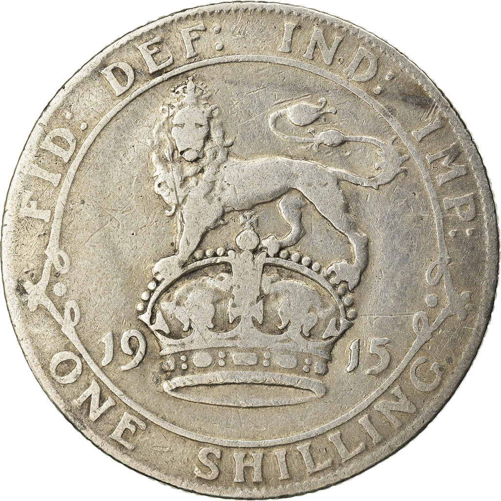 Coin, Great Britain, George V, Shilling, 1915, VF(20-25), Silver, KM:816