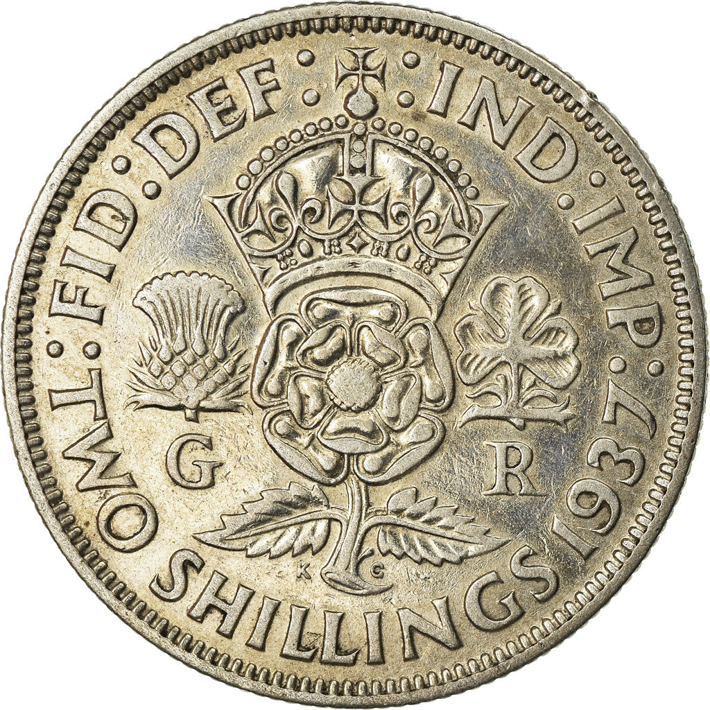 Coin, Great Britain, George VI, Florin, Two Shillings, 1937, EF(40-45), Silver