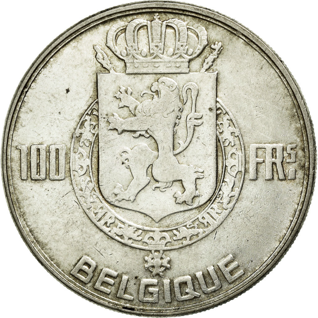 Coin, Belgium, 100 Francs, 100 Frank, 1950, AU(50-53), Silver, KM:138.2