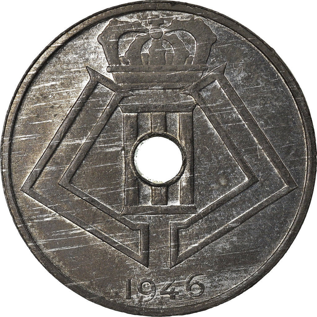 Coin, Belgium, 25 Centimes, 1946, AU(50-53), Zinc, KM:131