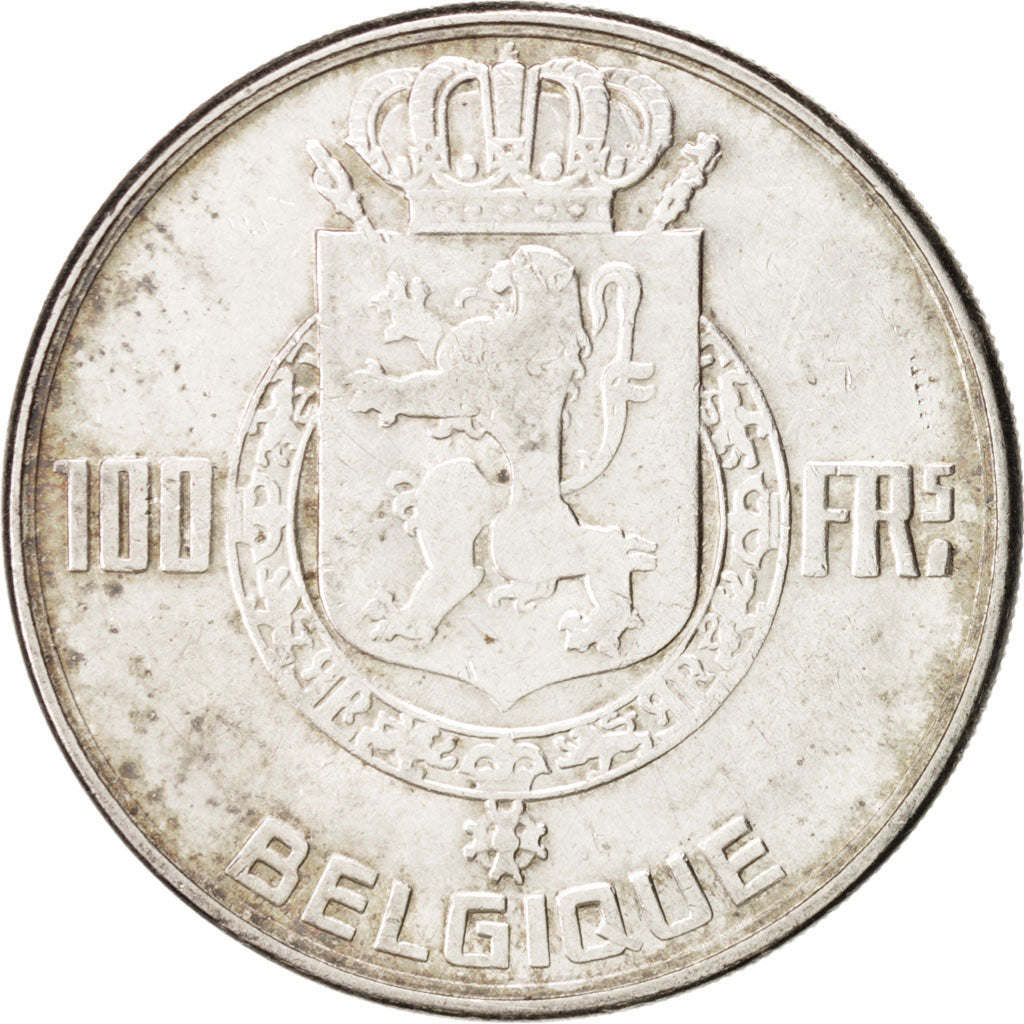 Coin, Belgium, 100 Francs, 100 Frank, 1950, AU(50-53), Silver, KM:138.2