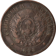 Coin, Argentina, 2 Centavos, 1893, VF(30-35), Bronze, KM:33
