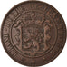 Coin, Luxembourg, William III, 10 Centimes, 1865, Paris, AU(55-58), Bronze