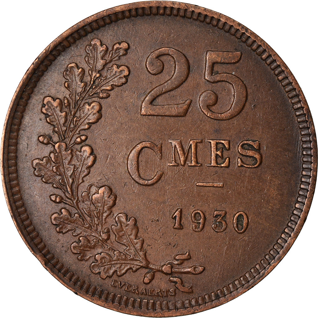 Monnaie, Luxembourg, Charlotte, 25 Centimes, 1930, SUP, Bronze, KM:42