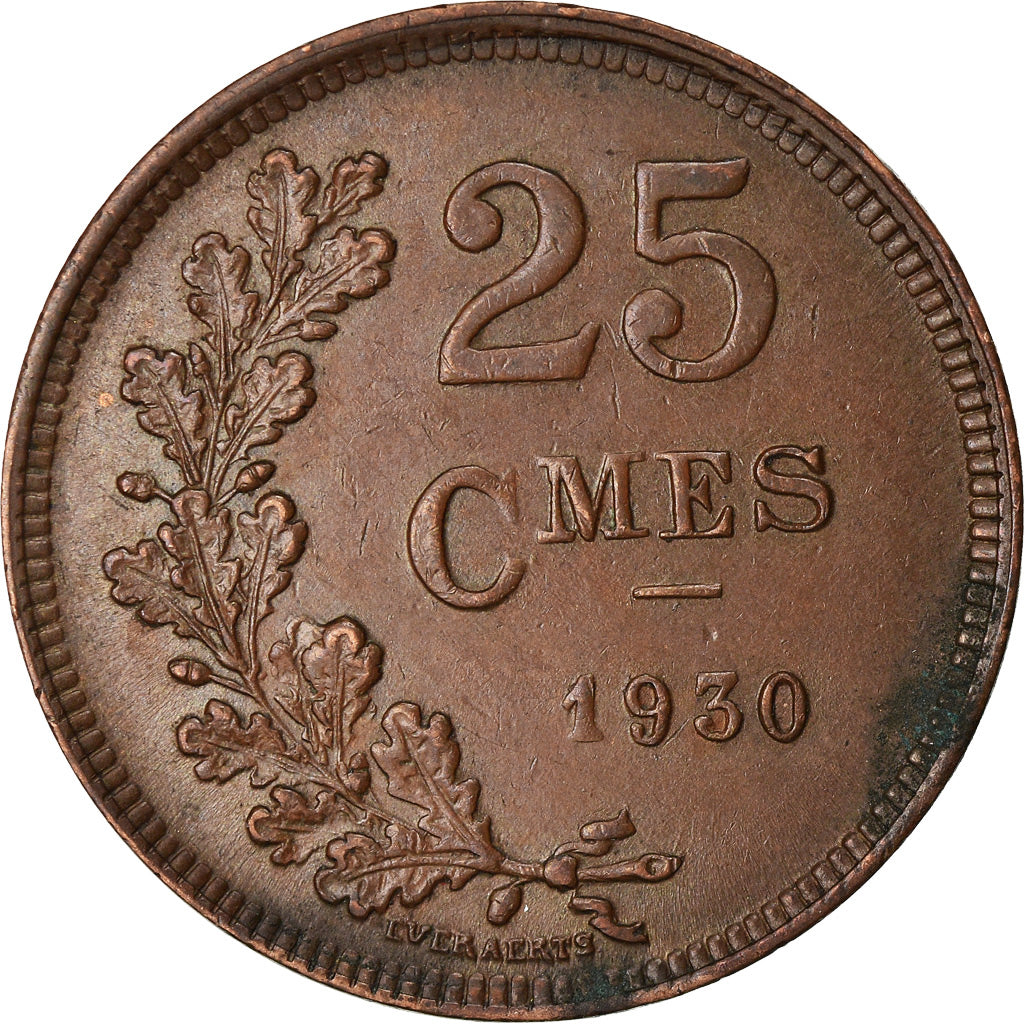 Coin, Luxembourg, Charlotte, 25 Centimes, 1930, AU(50-53), Bronze, KM:42