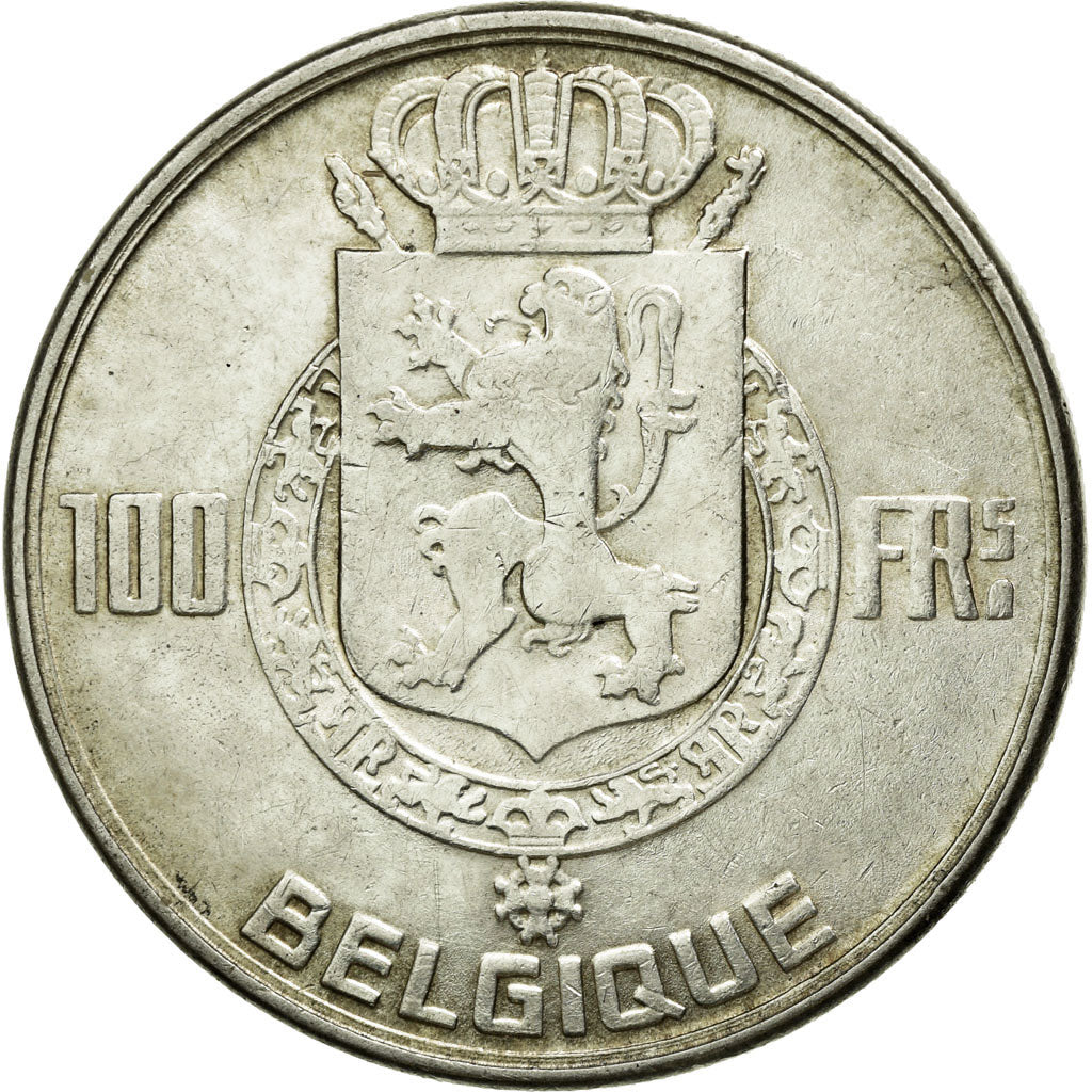 Coin, Belgium, 100 Francs, 100 Frank, 1950, AU(50-53), Silver, KM:138.2
