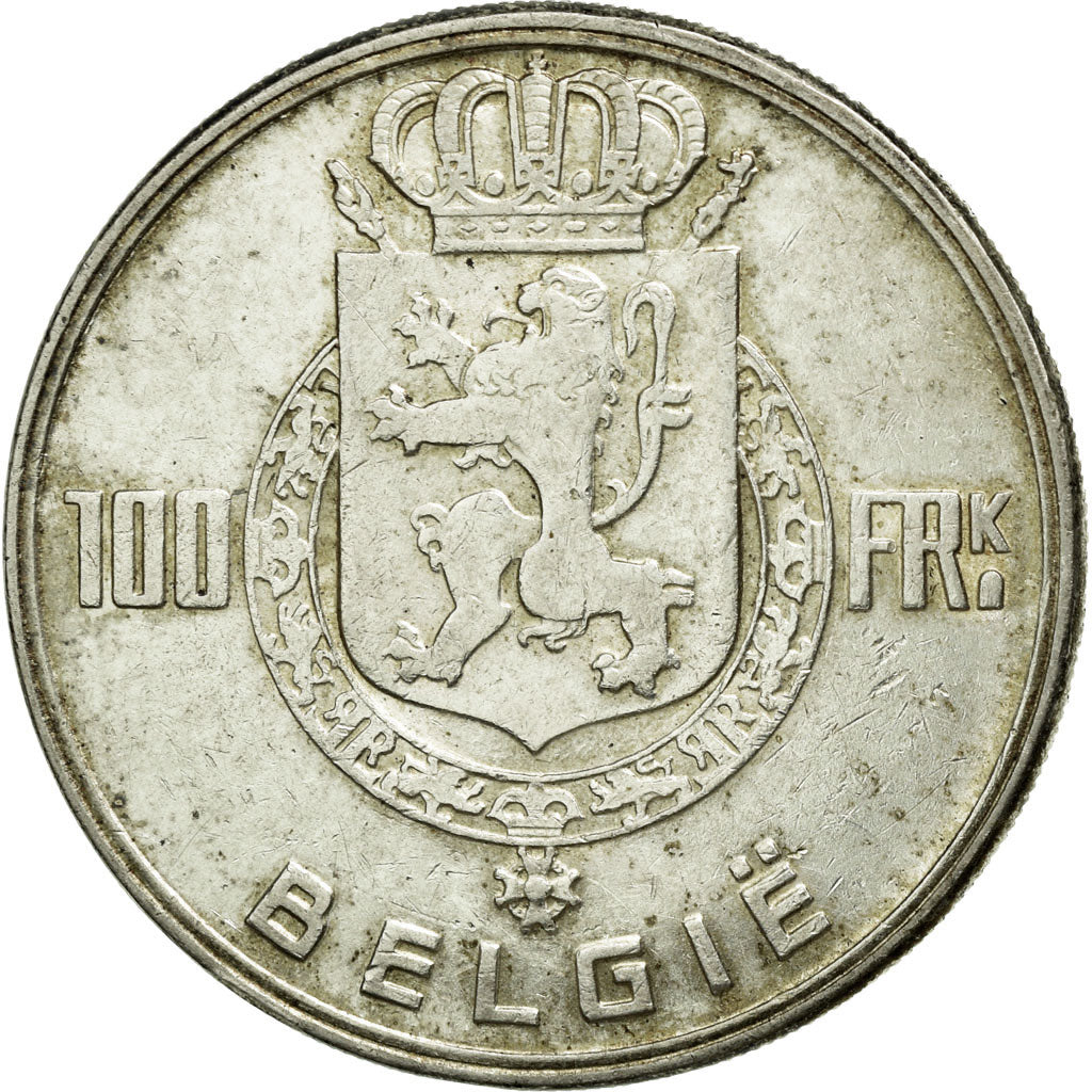 Coin, Belgium, 100 Francs, 100 Frank, 1951, AU(50-53), Silver, KM:139.1