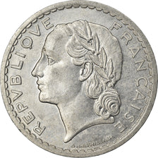 Moeda, França, Lavrillier, 5 Francs, 1948, Paris, AU(55-58), Alumínio