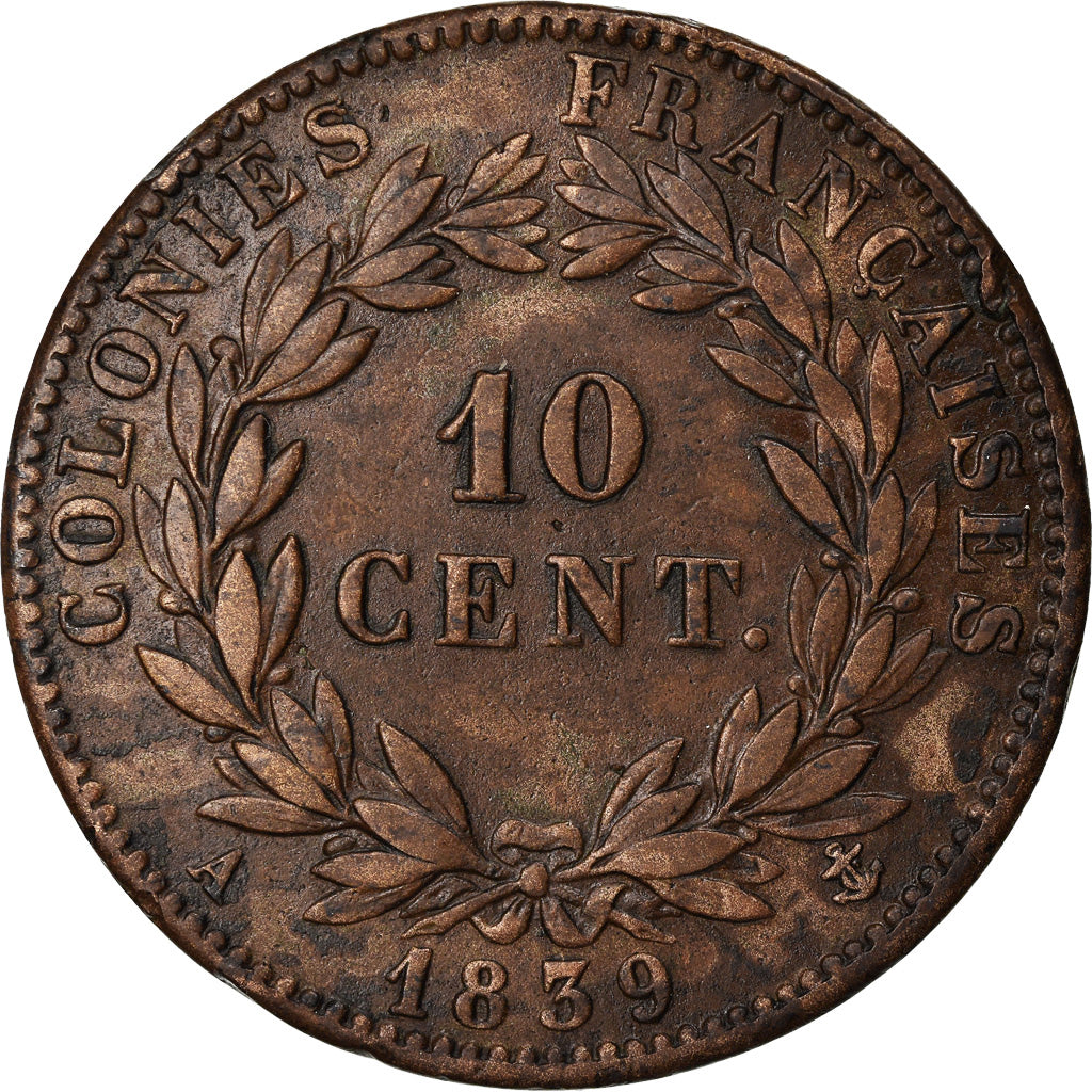 Coin, FRENCH COLONIES, Louis - Philippe, 10 Centimes, 1839, Paris, VF(30-35)