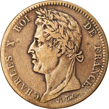Coin, FRENCH COLONIES, Charles X, 10 Centimes, 1827, La Rochelle, VF(30-35)