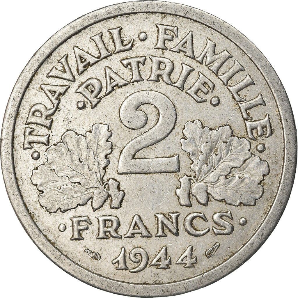 Monnaie, France, Bazor, 2 Francs, 1944, Beaumont - Le Roger, TTB, Aluminium